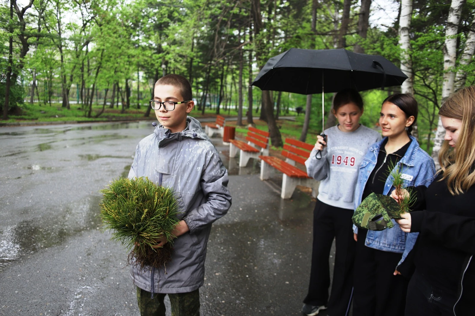 В Партизанском округе высадили 1400 саженцев кедра и абрикосов